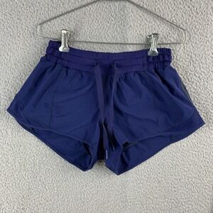 Lululemon Hotty High Rise Shorts Women 4 Blue Running Gym Activewear